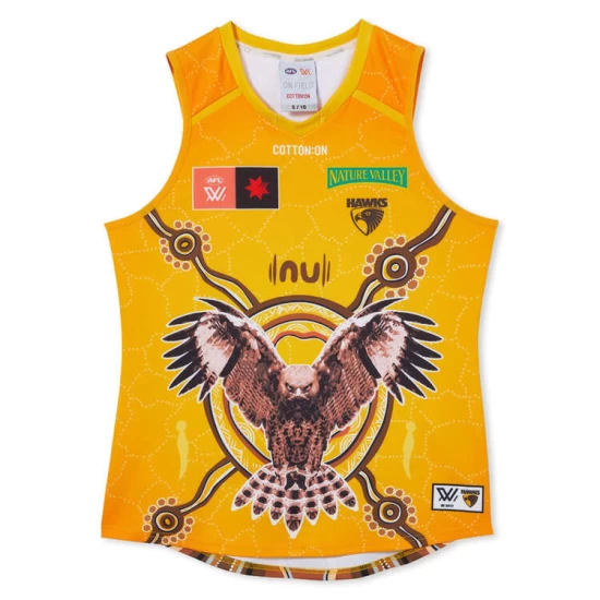 2023 Hawthorn Hawks Mens Season 8 AFLW Indigenous Guernsey