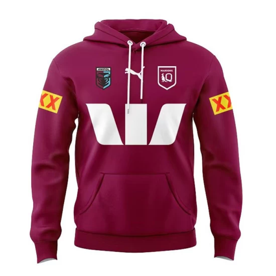 2024 QLD Maroons Mens Team Hoodie Red