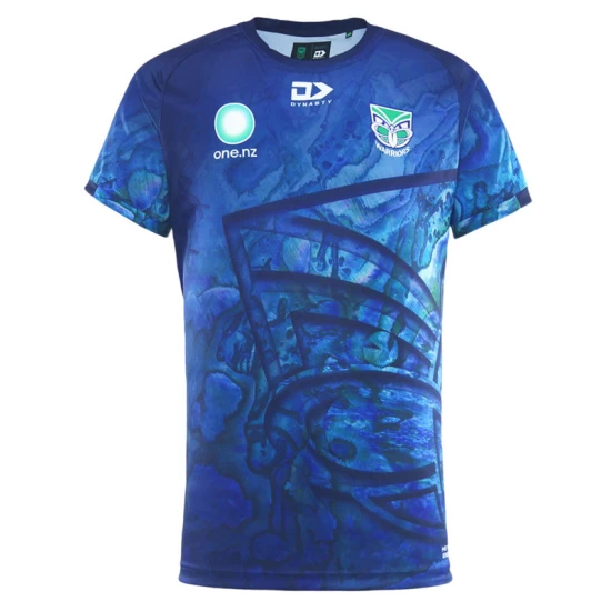 2025 New Zealand Warriors Mens Warm Up Paua Tee